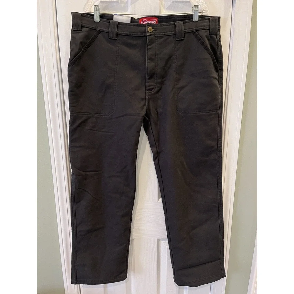 NWT Coleman Fleece Lined Stretch Tear Resistant Utility Pants Mens 38x30 Phantom